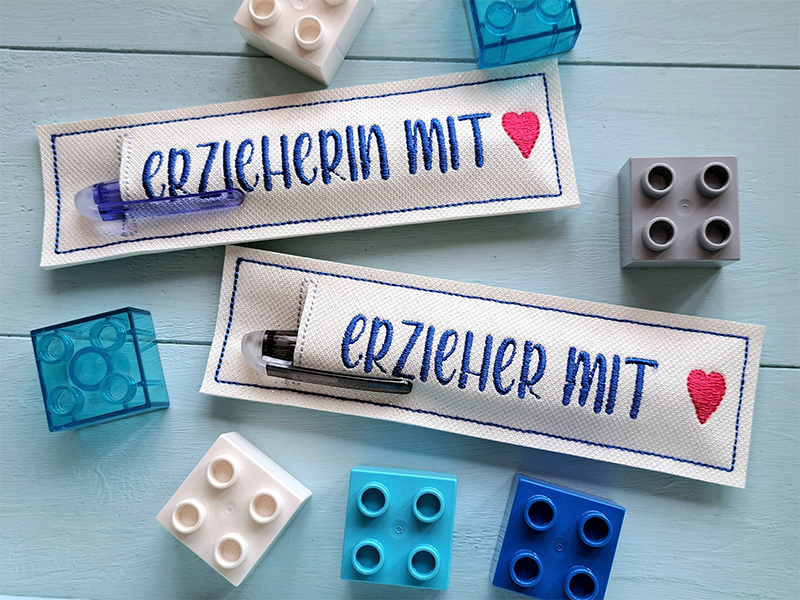 Hülle für Kugelschreiber Erzieher und Erzieherin - ITH-Stickdatei